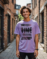 Unisex Relaxed Fit T-Shirt with Time is Now Print